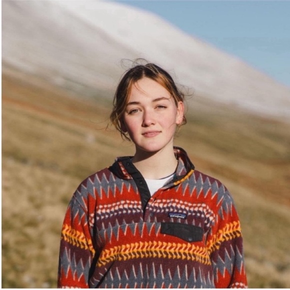 Patagonia Fleece Synchilla Fleece Pullover Laughing Waters Dark Ruby Small - Picture 16 of 17